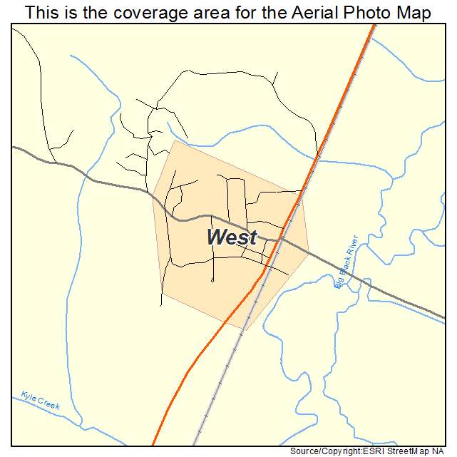 West, MS location map 