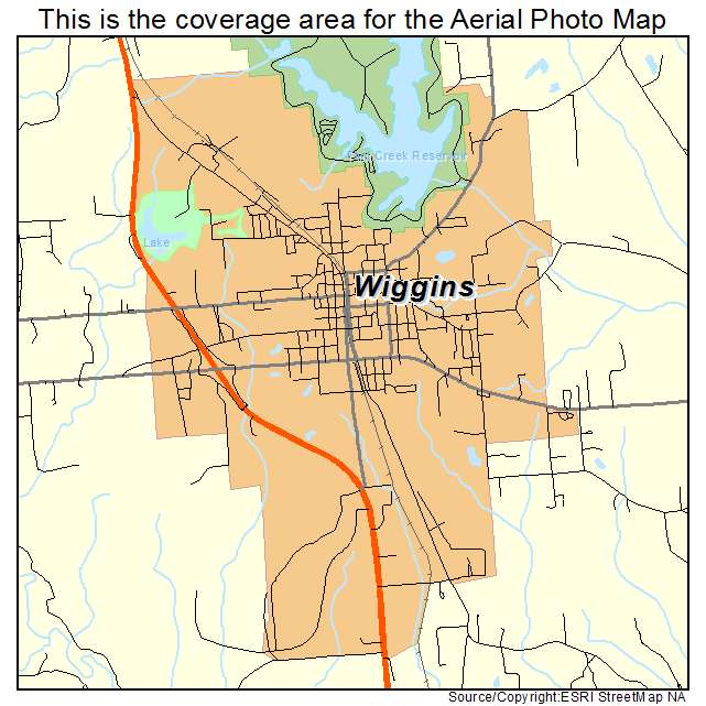 Wiggins, MS location map 
