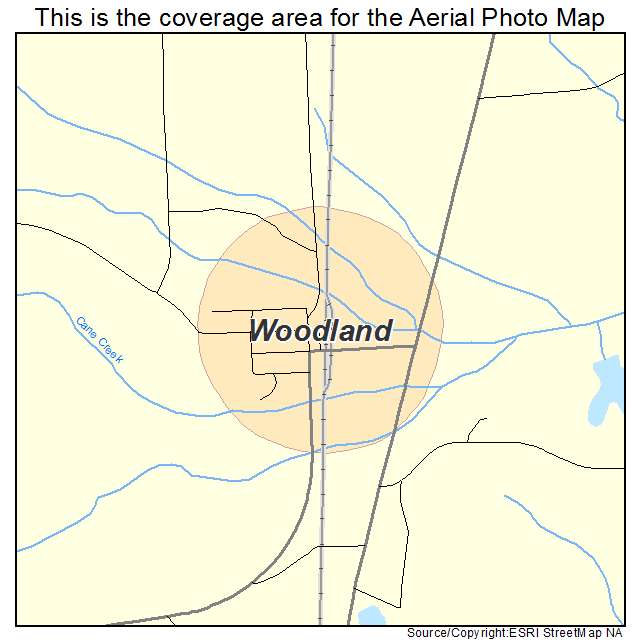Woodland, MS location map 