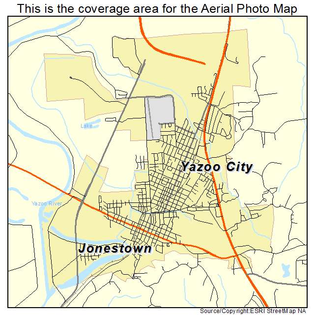 Yazoo City, MS location map 