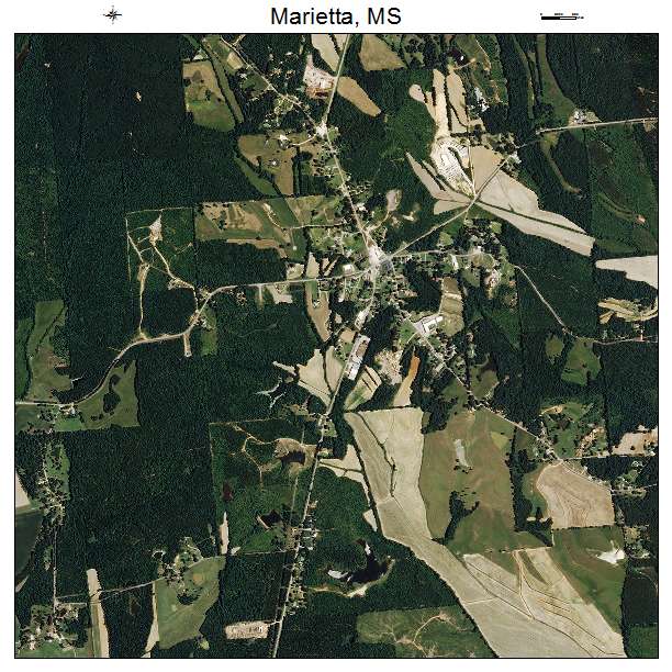 Marietta, MS air photo map