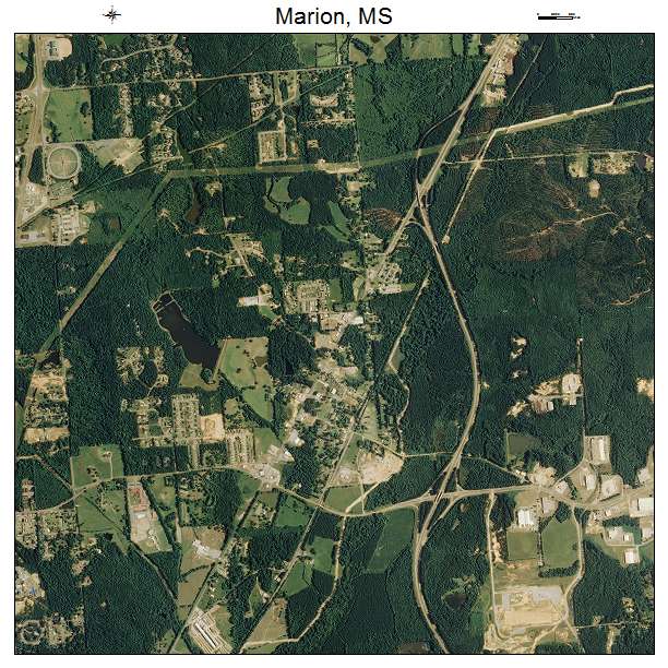 Marion, MS air photo map