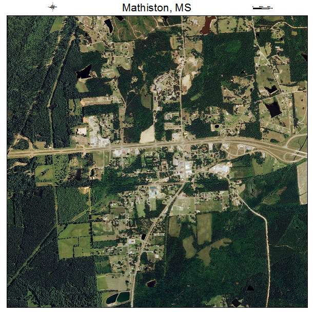 Mathiston, MS air photo map