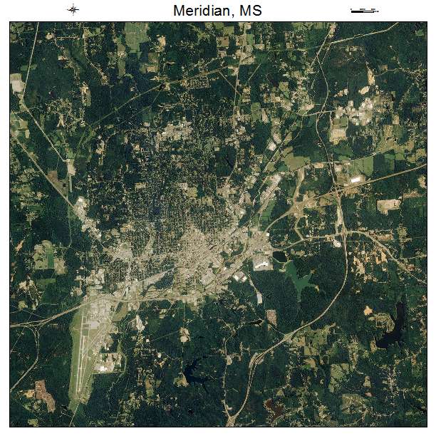 Meridian, MS air photo map