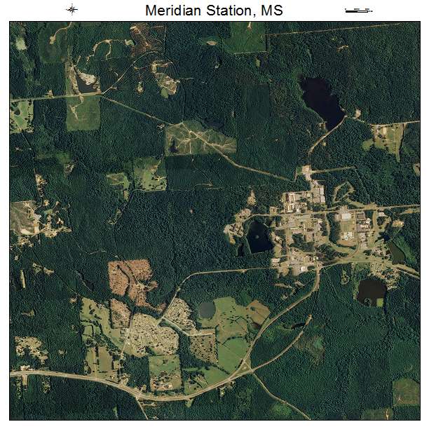 Meridian Station, MS air photo map