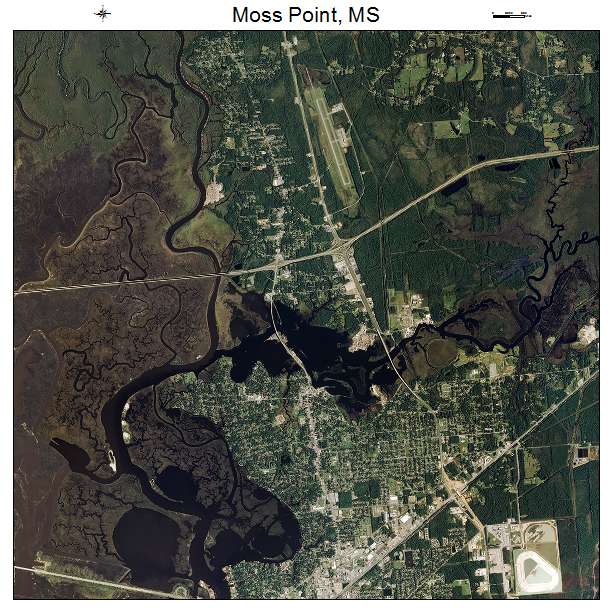 Moss Point, MS air photo map