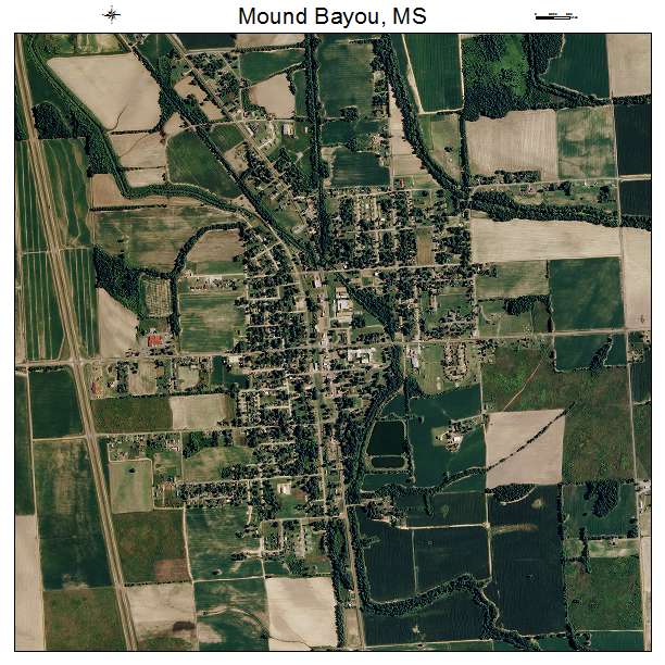 Mound Bayou, MS air photo map