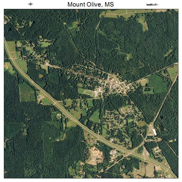 Mount Olive, MS air photo map