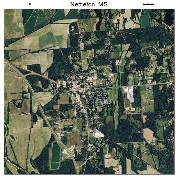 Nettleton, MS air photo map