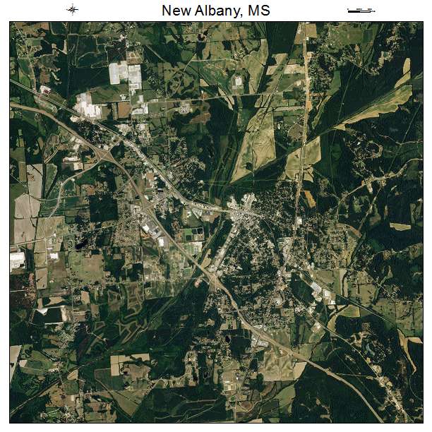 New Albany, MS air photo map