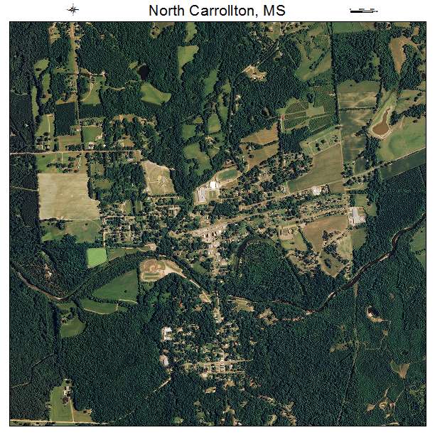 North Carrollton, MS air photo map