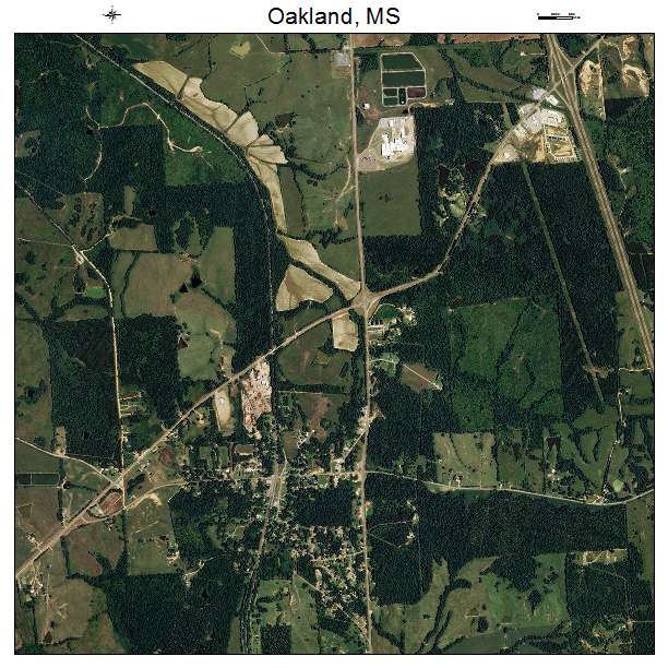 Oakland, MS air photo map