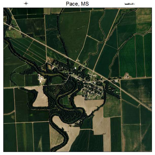 Pace, MS air photo map