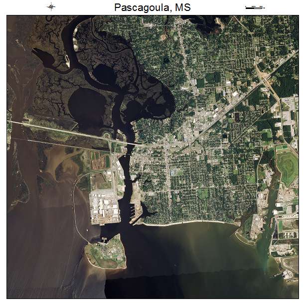 Pascagoula, MS air photo map