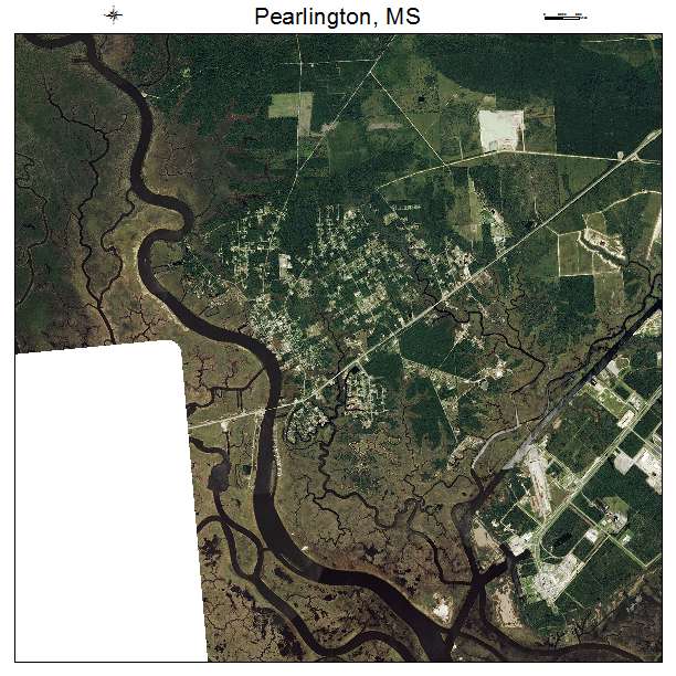 Pearlington, MS air photo map