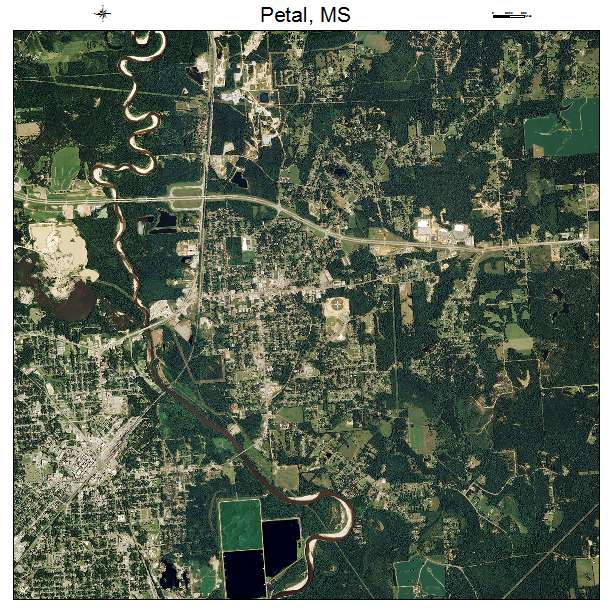 Petal, MS air photo map