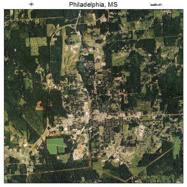 Philadelphia, MS air photo map