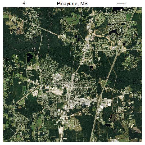 Picayune, MS air photo map