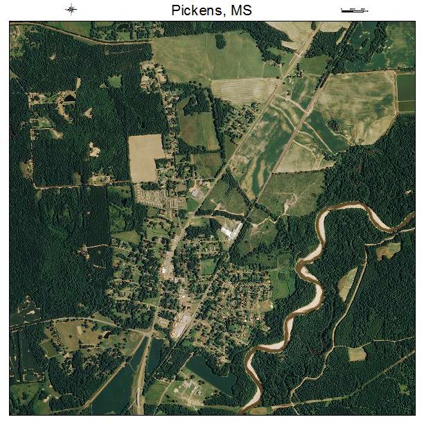 Pickens, MS air photo map
