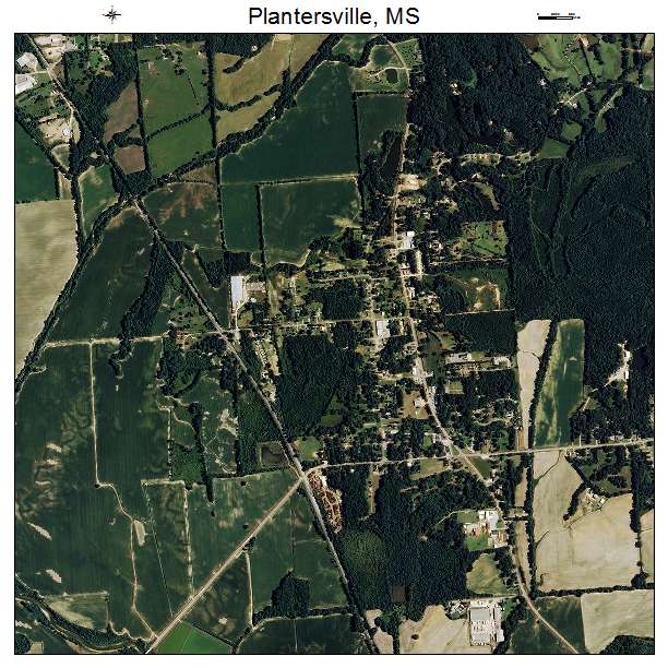 Plantersville, MS air photo map