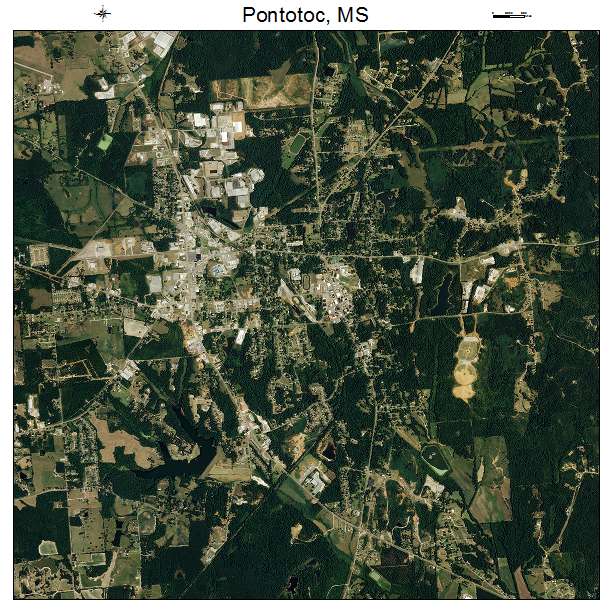 Pontotoc, MS air photo map
