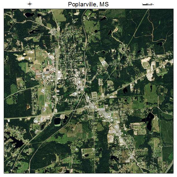 Poplarville, MS air photo map