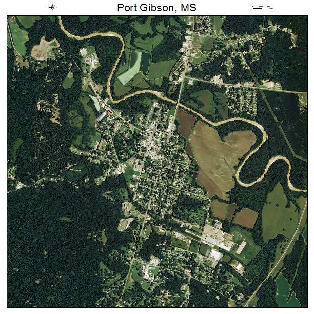 Port Gibson, MS air photo map