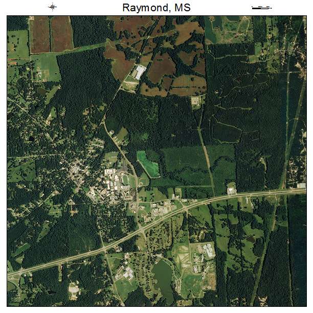Raymond, MS air photo map