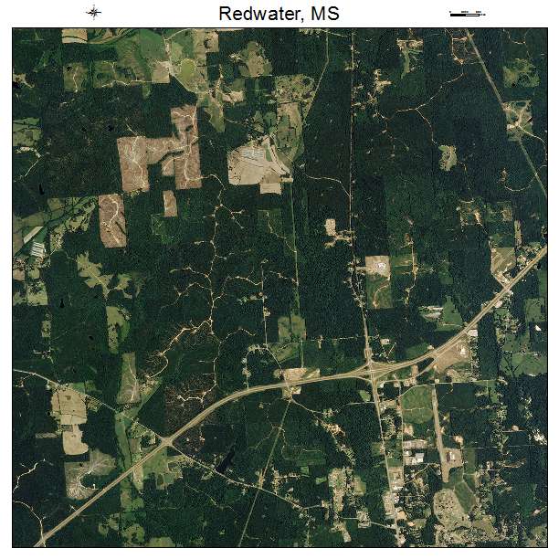 Redwater, MS air photo map