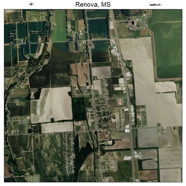 Renova, MS air photo map