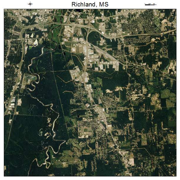 Richland, MS air photo map