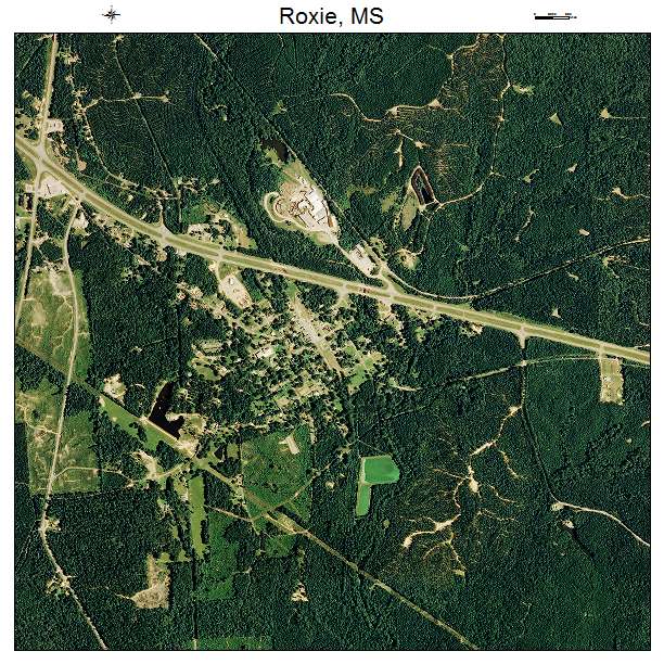 Roxie, MS air photo map