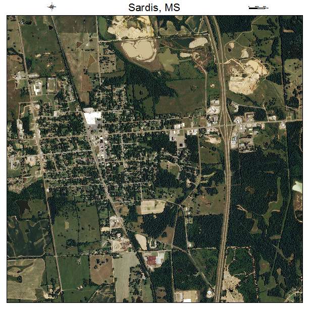 Sardis, MS air photo map