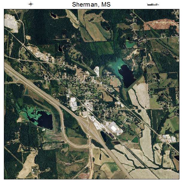 Sherman, MS air photo map