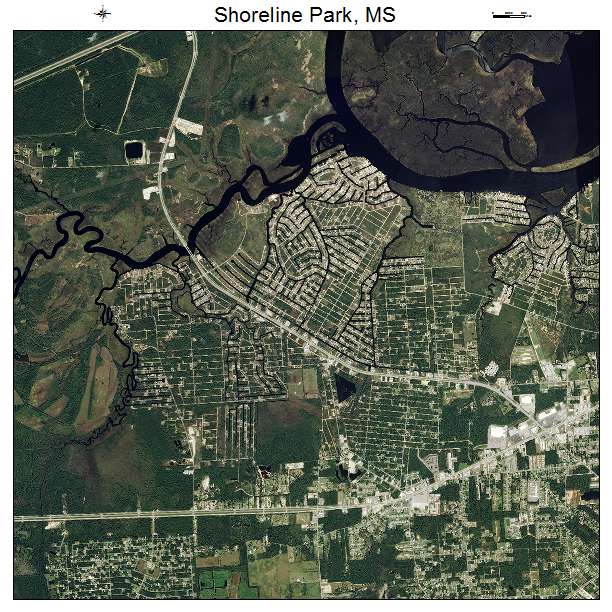 Shoreline Park, MS air photo map