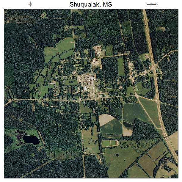 Shuqualak, MS air photo map
