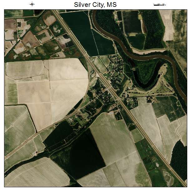 Silver City, MS air photo map
