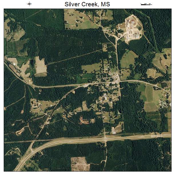Silver Creek, MS air photo map