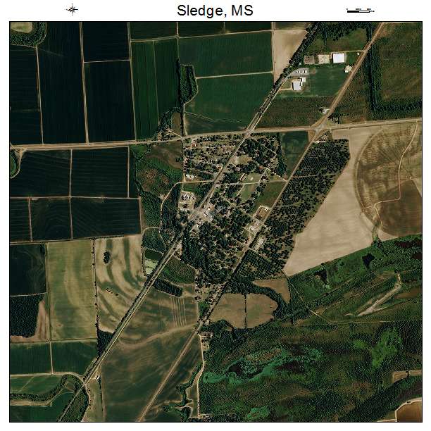 Sledge, MS air photo map