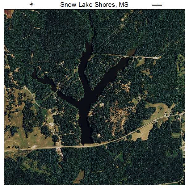 Snow Lake Shores, MS air photo map
