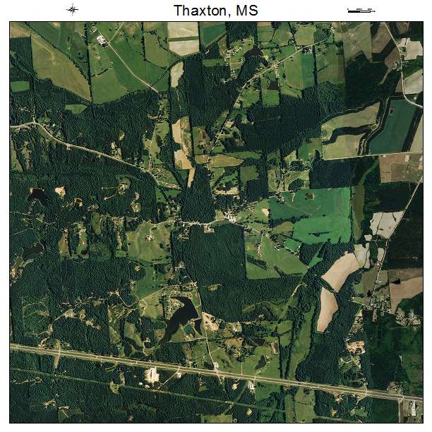 Thaxton, MS air photo map