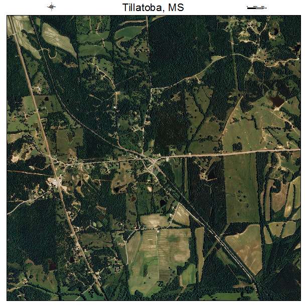 Tillatoba, MS air photo map