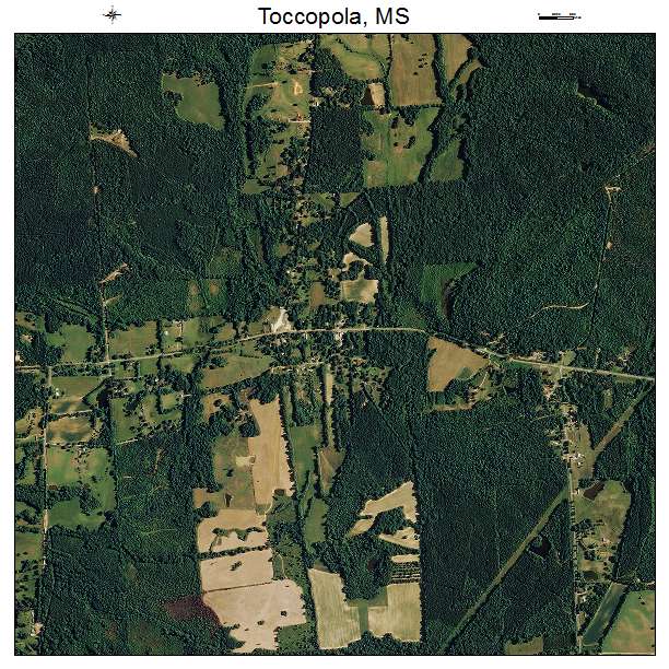 Toccopola, MS air photo map