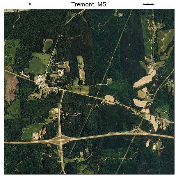 Tremont, MS air photo map