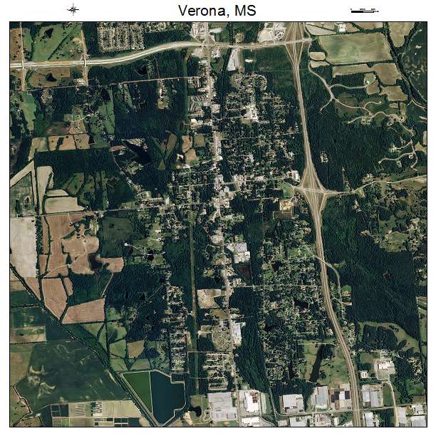 Verona, MS air photo map