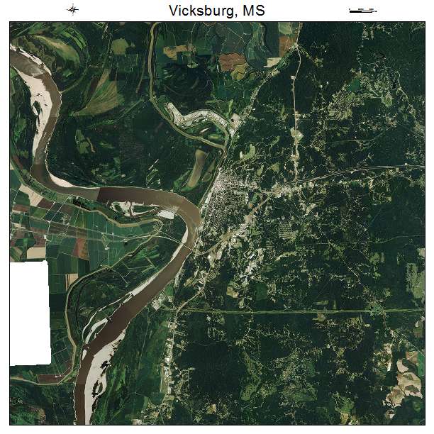 Vicksburg, MS air photo map