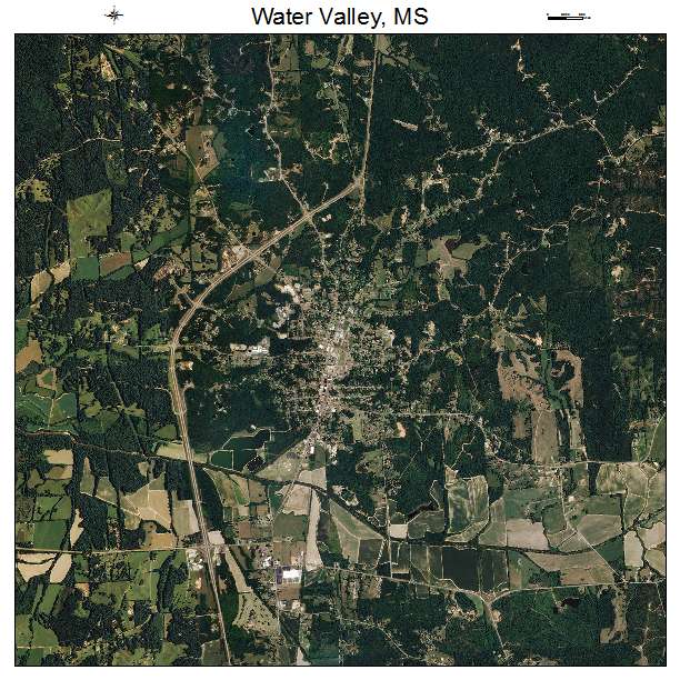 Water Valley, MS air photo map