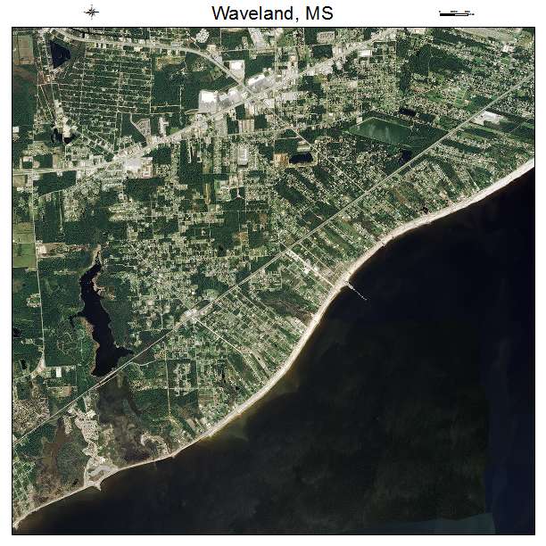 Waveland, MS air photo map