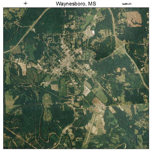Waynesboro, MS air photo map