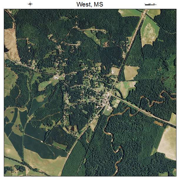 West, MS air photo map